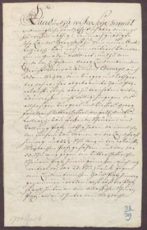 Georg Friedrich Rittershofer, Küfer, verkauft an die Landesherrschaft einen Hausplatz zum Bau der Amtskellerei in Durlach