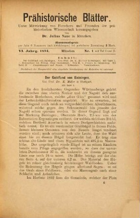 Prähistorische Blätter. 6, 6. 1894