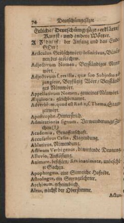 Etliche/ Deutsch ümgesäzt-erklärte/ Kunst- und andere Wörter.