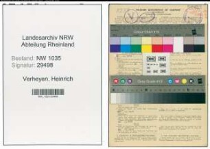 Entnazifizierung Heinrich Verheyen , geb. 05.05.1914 (Kaufmaennischer Angestellter)
