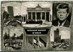 Postkarte zum Besuch von John F. Kennedy in Berlin (West)
