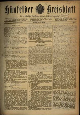 Ausgabe vom Dienstag, den 01. Januar 1918.