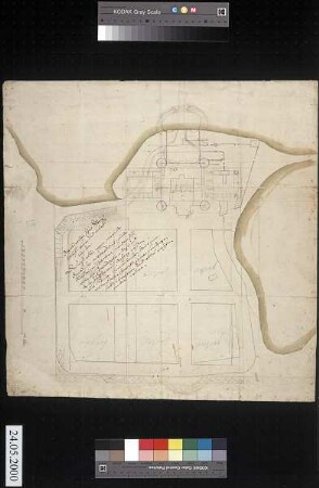Grundriss der Schlossanlage mit Tiergarten vor dem Umbau