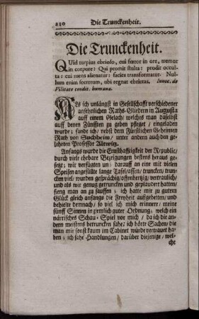 Die Trunckenheit.