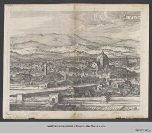 Zweites Blatt einer vierteiligen Stadtansicht von Florenz von Osten