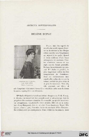 4. Pér. 13.1917: Hélène Dufau : artistes contemporains