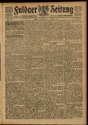 Zweite Ausgabe vom Donnerstag, den 01. Oktober 1903.