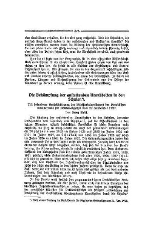 Die Bekämpfung der ansteckende Krankheiten in den Schulen