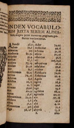 1r-13v, Index Vocabulorum Juxta Seriem Alphabeti...