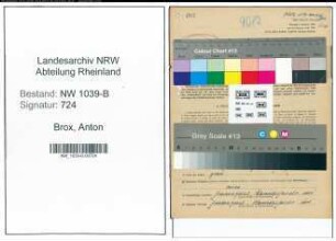 Entnazifizierung Anton Brox , geb. 21.02.1908 (Lokfuehrer)