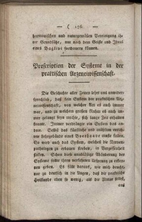 Proscription der Systeme in der praktischen Arzneiwissenschaft.