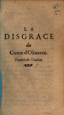 La disgrace du Conte d'Olivarez