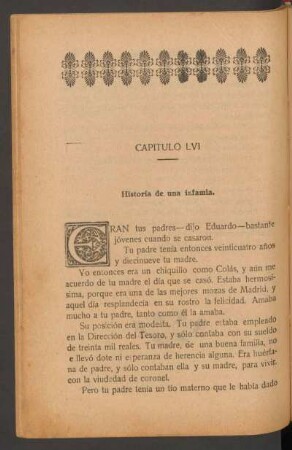 Capítulo LVI - Historía de una infamia.