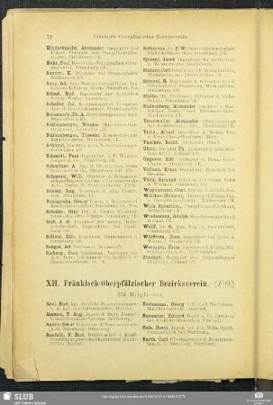 XII. Fränkisch-Oberpfälzischer Bezirksverein.