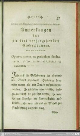 Anmerkungen über die drei vorhergehenden Beobachtungen