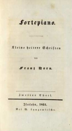 Theil 2: Fortepiano