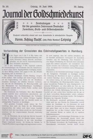 Verbandstag der Grossisten des Edelmetallgewerbes in Hamburg