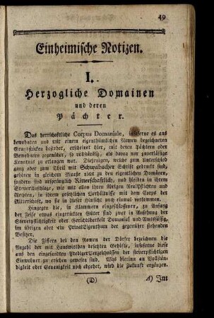 Einheimische Notizen