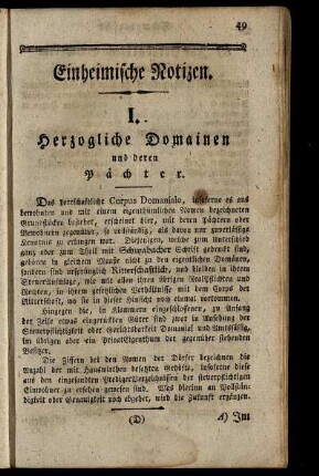 Einheimische Notizen