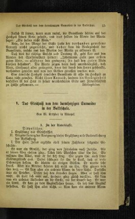 ¬Das¬ Gleichniß von dem barmherzigen Samariter in der Volksschule