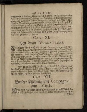 Cap. XI. Von denen Volonteurs.