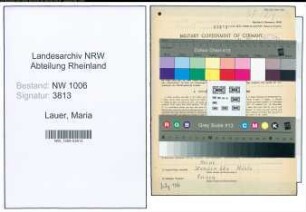 Entnazifizierung Maria Lauer , geb. 31.01.1909 ()