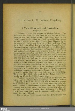 II. Partien in die weitere Umgebung