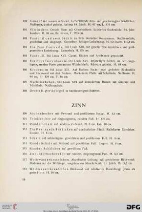 Zinn (Nr. 109-170)