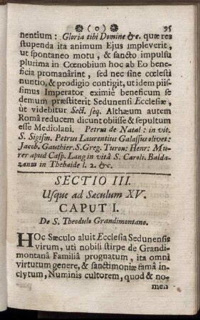 Sectio III. Usque ad Sæculum XV.
