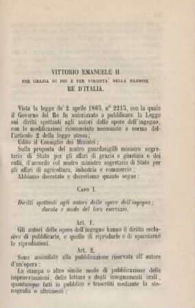 Vittorio Emanuele II, per grazia di dio e per volontà della nazione, Re d'Italia