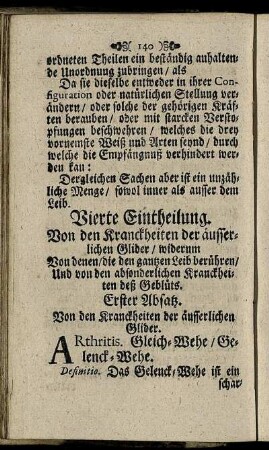 Vierte Eintheilung. - Sibende Eintheilung.