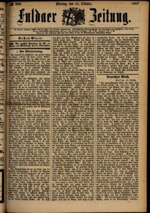 Ausgabe vom Montag, den 31. Oktober 1887.