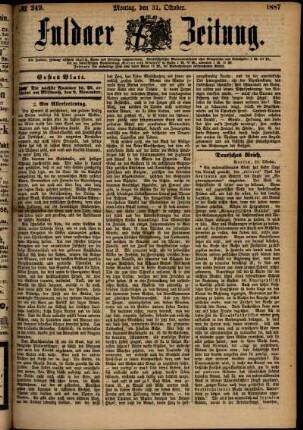 Ausgabe vom Montag, den 31. Oktober 1887.