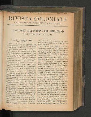 Rivista Coloniale. Fasc. II. Vol. I.