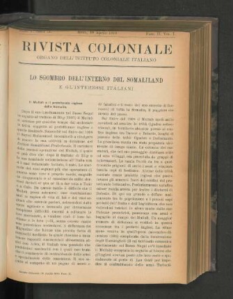Rivista Coloniale. Fasc. II. Vol. I.