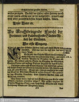Die Fruchtbringende Furcht der Frommen, und Halsbrechende Sünden-Arbeit der Gottlosen