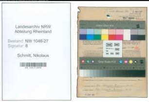 Entnazifizierung Nikolaus Schmitt , geb. 25.04.1900 (Beamter)