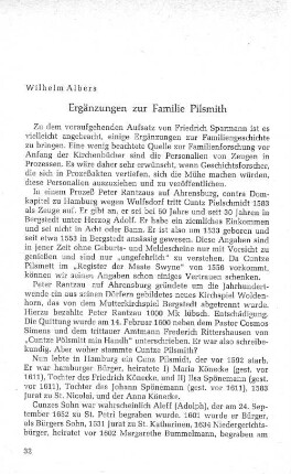 Ergänzungen zur Familie Pilsmith