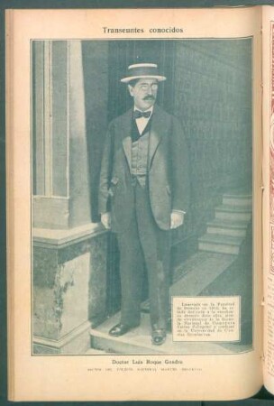 Doctor Luis Roque Gondra, rector del Colegio Nacional Manuel Belgrano - [Retrato] : Transeúntes conocidos
