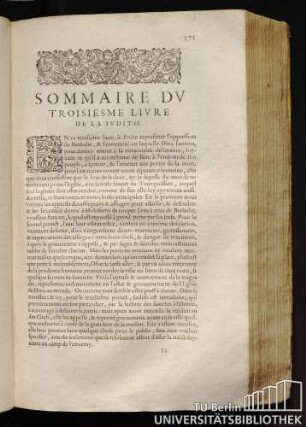 Sommaire Du Troisiesme Livre De La Iudith.