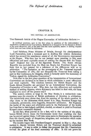 Chapter X. The Refusal Of Arbitration.