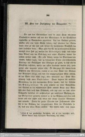III. Von der Zurichtung der Bauquader