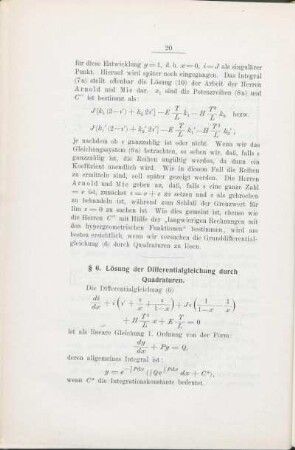 § 6. Lösung der Differentialgleichung durch Quadraturen.