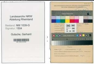 Entnazifizierung Gerhard Gutsche , geb. 29.09.1911 (Schneider)