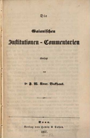 Die Gaianischen Institutionen-Commentarien