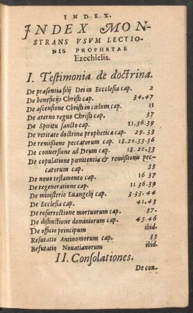 Index Monstrans Usum Lectionis Prophetae Ezechielis.