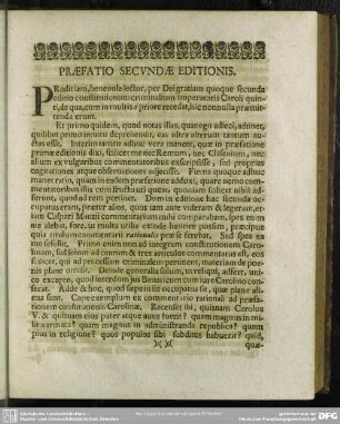 Praefatio Secundae Editionis