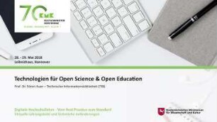 Technologien für Open Science und Open Education