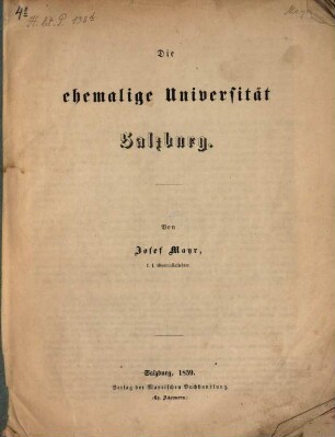 Die ehemalige Universität Salzburg