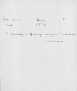 Alter Realkatalog (1501-1952), Teil Bayern, Attenhofen. Attenhofen - BSB Cbm Cat. 805(1 b Attenhofen
